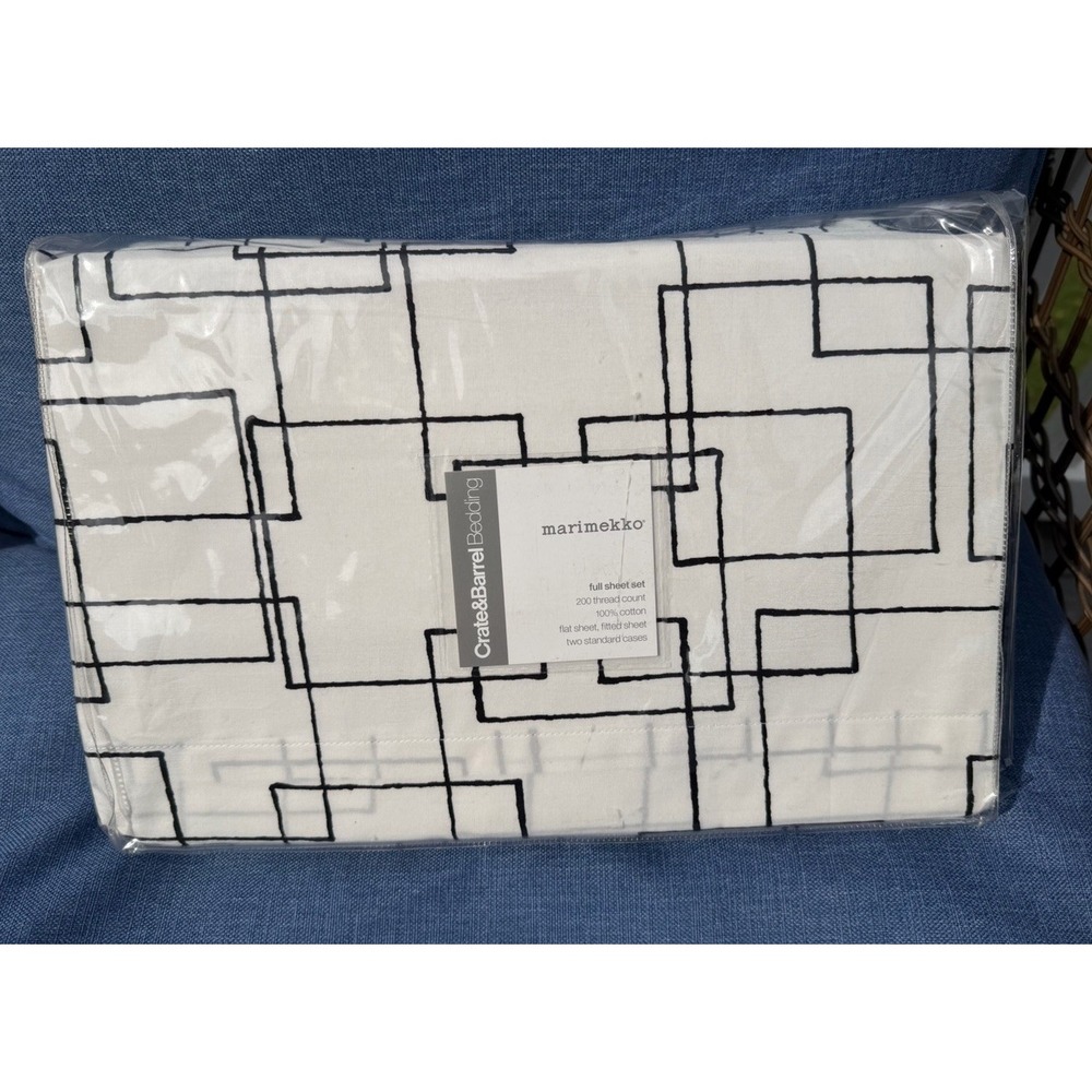 Marimekko CRATE & BARREL Geometric Full Size Sheet Set New